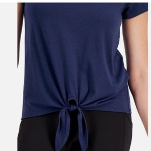 NWT ID Ideology Womens Knot-Front Tee | Size L Indigo Sea